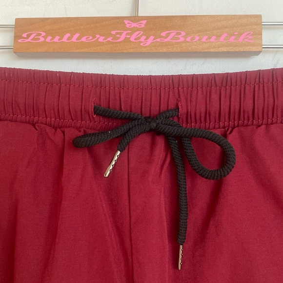 (B47) Blaosn swim shorts in mid length in Color: Burgundy, Size Large - Picture 5 of 11